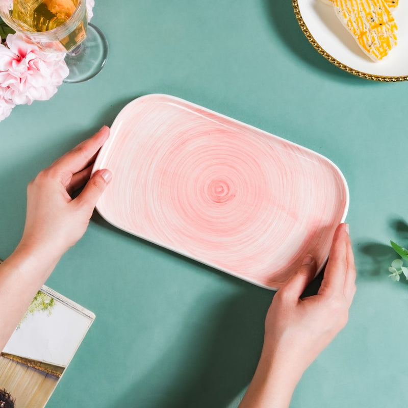 Pink Platter - Ceramic platter, serving platter, fruit platter | Plates for dining table & home decor