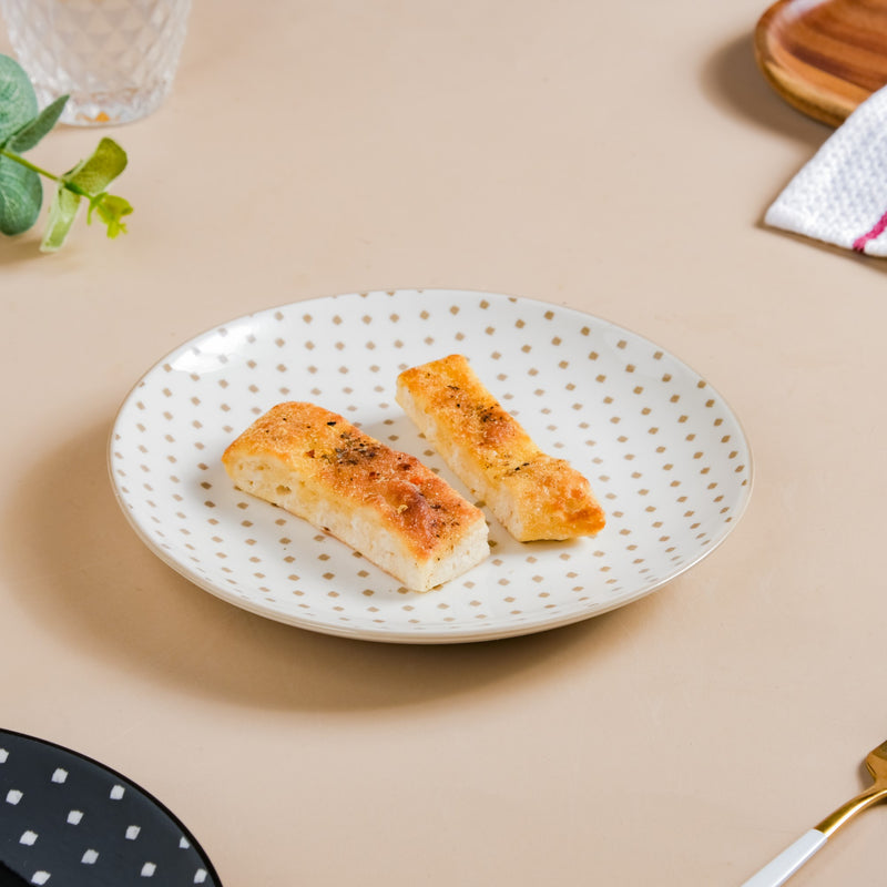 Retro White Ceramic Snack Plate 7.5 Inch Set Of 2 - Serving plate, snack plate, dessert plate | Plates for dining & home decor