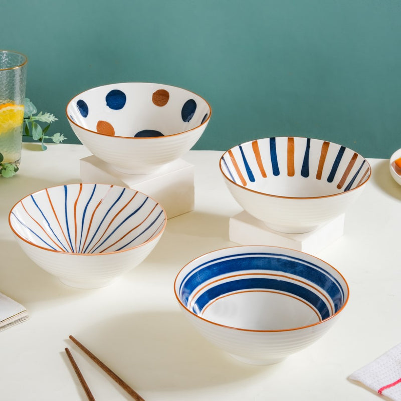 Meraki Ribbed Ramen Bowl 1 L - Soup bowl, ceramic bowl, ramen bowl, serving bowls, salad bowls, noodle bowl | Bowls for dining table & home decor