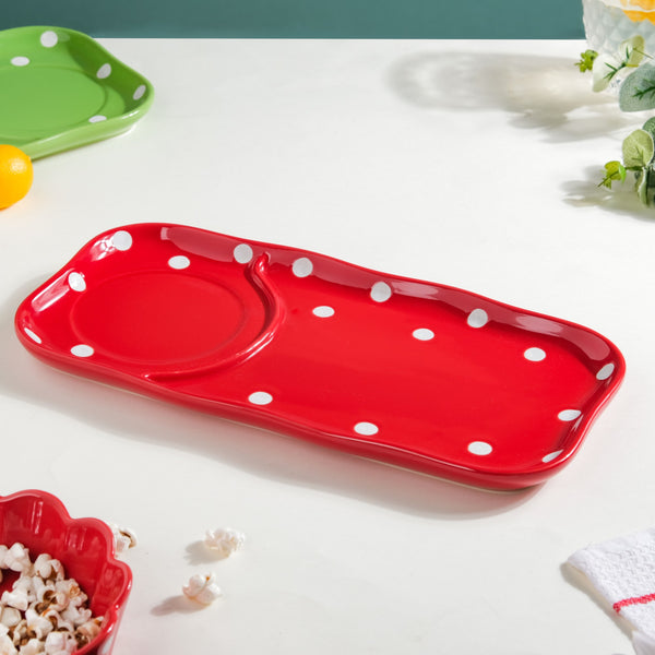 Dots Soup Plate Red