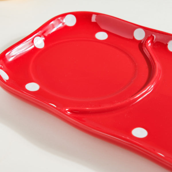 Dots Soup Plate Red