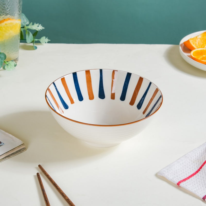 Meraki Ribbed Ramen Bowl 1 L - Soup bowl, ceramic bowl, ramen bowl, serving bowls, salad bowls, noodle bowl | Bowls for dining table & home decor