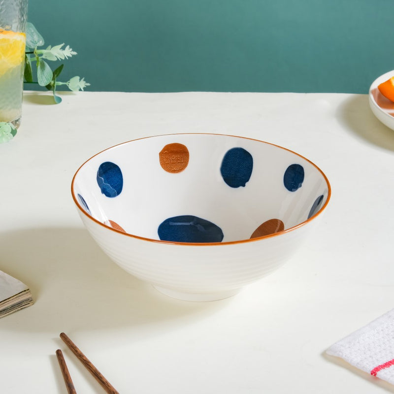 Meraki Ribbed Ramen Bowl 1 L - Soup bowl, ceramic bowl, ramen bowl, serving bowls, salad bowls, noodle bowl | Bowls for dining table & home decor