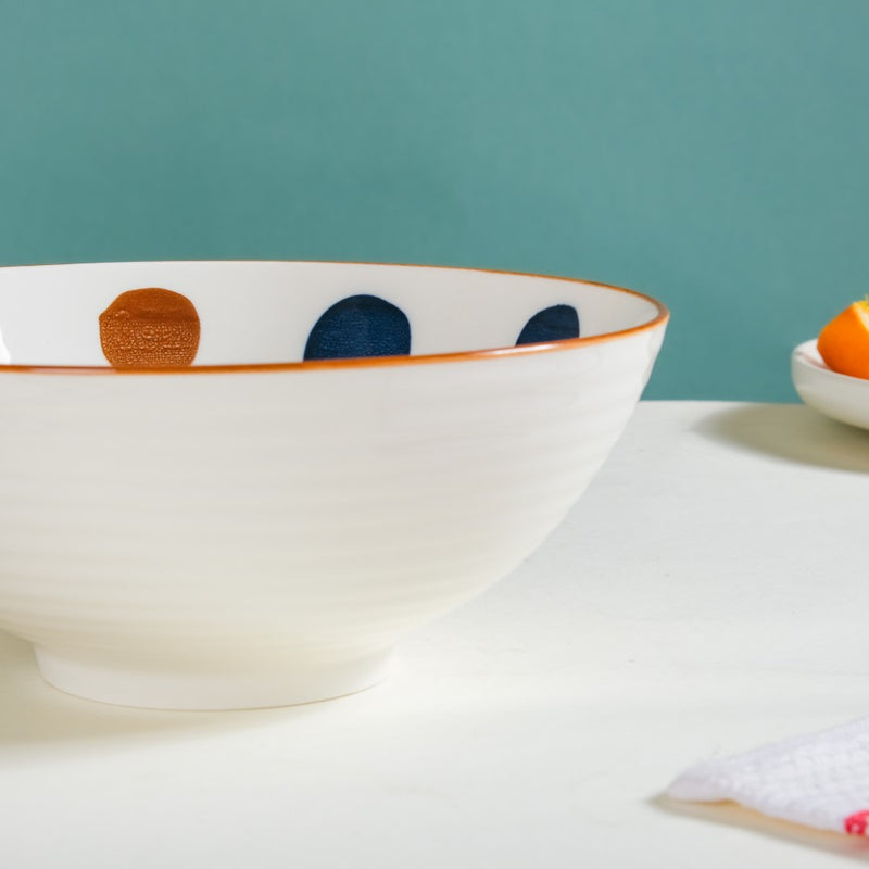 Meraki Ribbed Ramen Bowl 1 L - Soup bowl, ceramic bowl, ramen bowl, serving bowls, salad bowls, noodle bowl | Bowls for dining table & home decor