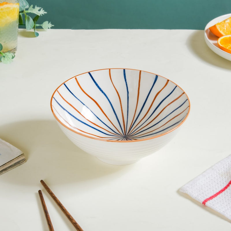 Meraki Ribbed Ramen Bowl 1 L - Soup bowl, ceramic bowl, ramen bowl, serving bowls, salad bowls, noodle bowl | Bowls for dining table & home decor