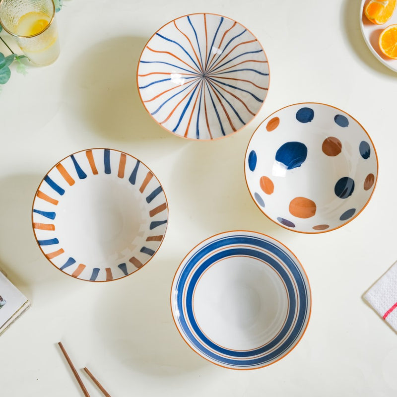 Meraki Ribbed Ramen Bowl 1 L - Soup bowl, ceramic bowl, ramen bowl, serving bowls, salad bowls, noodle bowl | Bowls for dining table & home decor