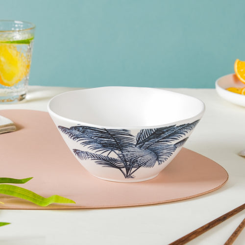 Palm Tree Grey Bowl 550 ml - Soup bowl, ceramic bowl, ramen bowl, serving bowls, salad bowls, noodle bowl | Bowls for dining table & home decor