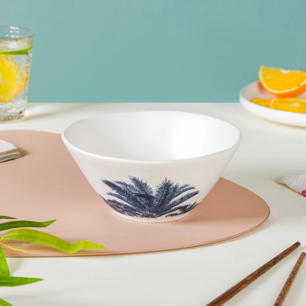 Palm Tree Grey Bowl 550 ml - Soup bowl, ceramic bowl, ramen bowl, serving bowls, salad bowls, noodle bowl | Bowls for dining table & home decor