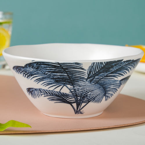 Palm Tree Grey Bowl 550 ml - Soup bowl, ceramic bowl, ramen bowl, serving bowls, salad bowls, noodle bowl | Bowls for dining table & home decor