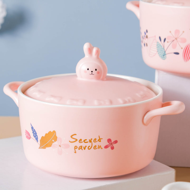 Blossom Pot - Serving bowl with lid, ceramic bowls with lids, noodle bowl, oven bowl, bowl with handle | Bowls for dining table & home decor