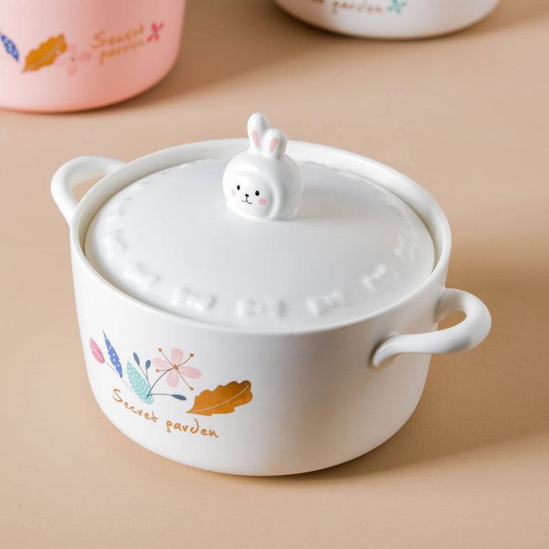 Blossom Pot - Serving bowl with lid, ceramic bowls with lids, noodle bowl, oven bowl, bowl with handle | Bowls for dining table & home decor