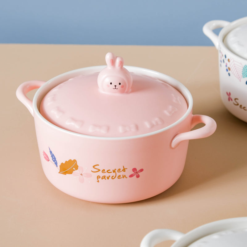 Blossom Pot - Serving bowl with lid, ceramic bowls with lids, noodle bowl, oven bowl, bowl with handle | Bowls for dining table & home decor