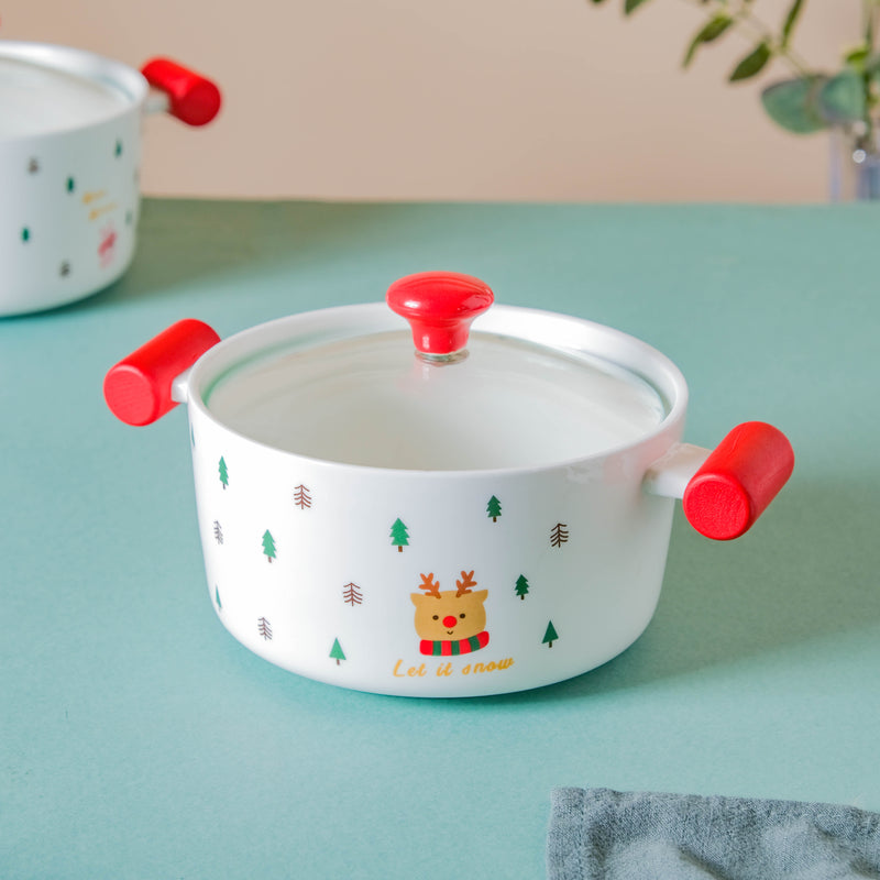 Patterned Bowl With Lid - Serving bowl with lid, ceramic bowls with lids, noodle bowl, oven bowl, bowl with handle | Bowls for dining table & home decor