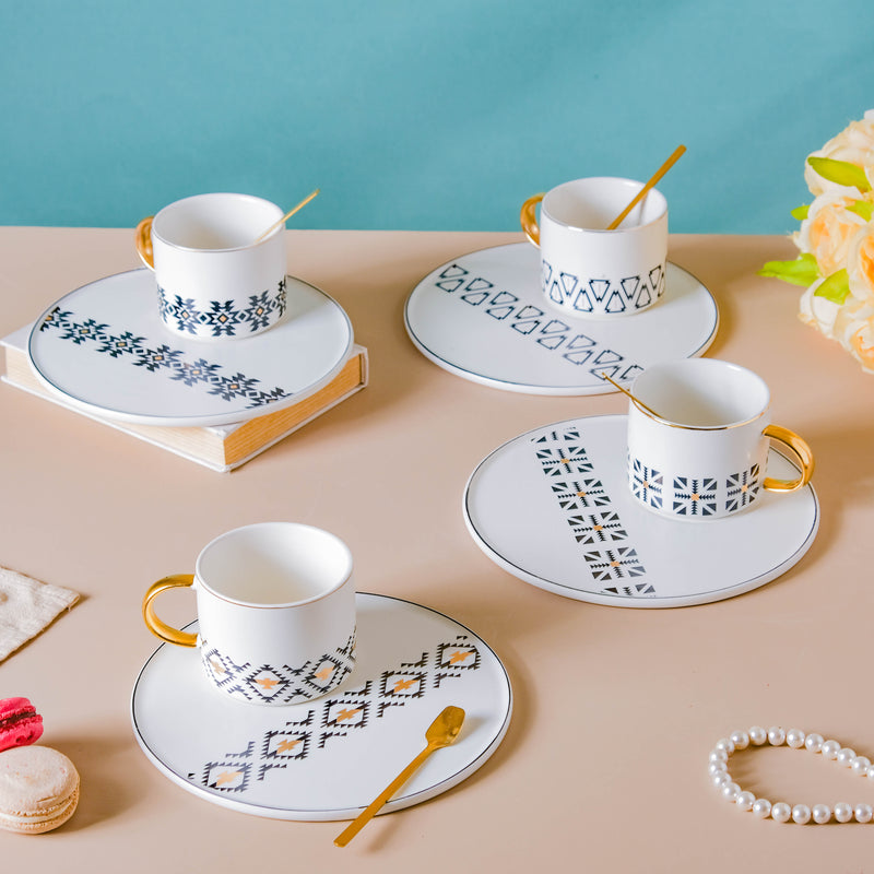Geometric Cup And Plate Set- Tea cup, coffee cup, cup for tea | Cups and Mugs for Office Table & Home Decoration