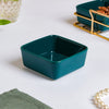 Pine Green Glossy Ceramic Bowls And Tray Set Of 7 200ml - Bowls, serving bowls, snack serving bowls, section bowls, fancy serving bowls, small serving bowls | Bowls for dining table & home decor