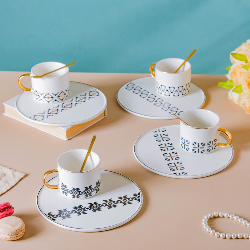 Geometric Cup And Plate Set- Tea cup, coffee cup, cup for tea | Cups and Mugs for Office Table & Home Decoration