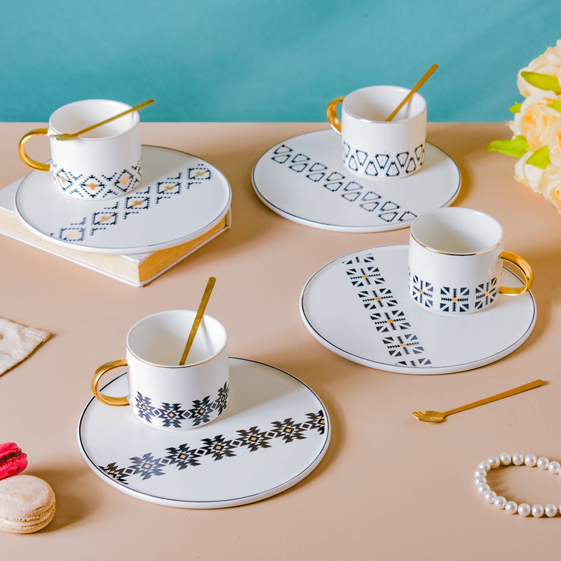 Geometric Cup And Plate Set- Tea cup, coffee cup, cup for tea | Cups and Mugs for Office Table & Home Decoration