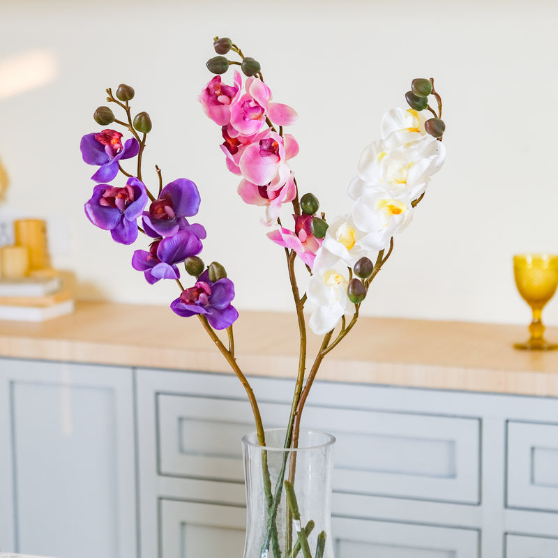 Faux Orchid Stem - Artificial flower | Home decor item | Room decoration item