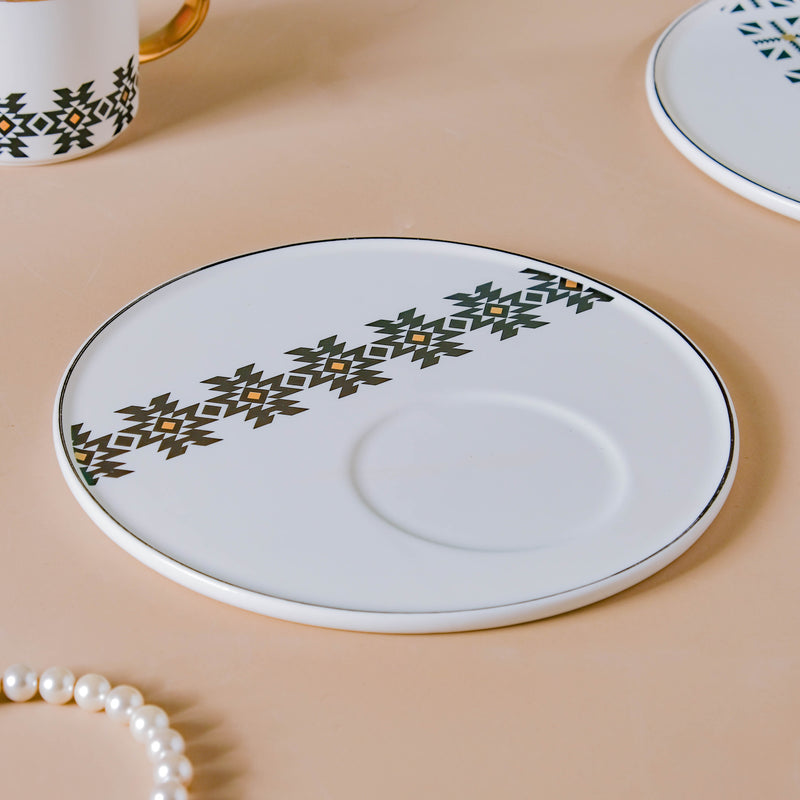 Geometric Cup And Plate Set- Tea cup, coffee cup, cup for tea | Cups and Mugs for Office Table & Home Decoration