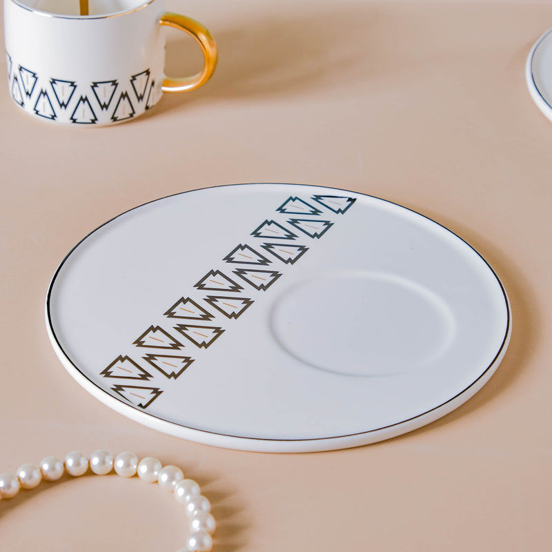 Geometric Cup And Plate Set- Tea cup, coffee cup, cup for tea | Cups and Mugs for Office Table & Home Decoration