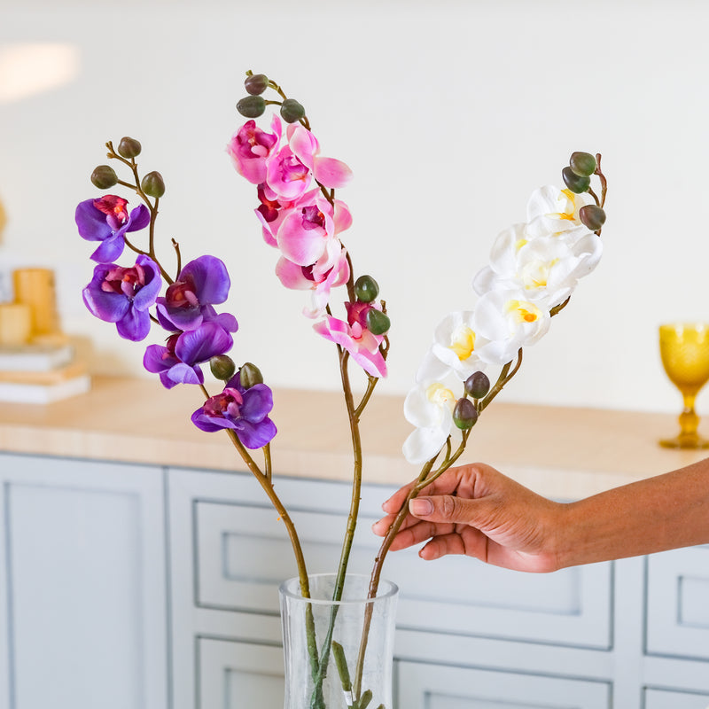 Faux Orchid Stem - Artificial flower | Home decor item | Room decoration item