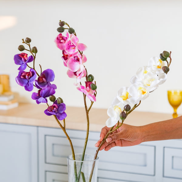 Faux Orchid Stem - Artificial flower | Home decor item | Room decoration item