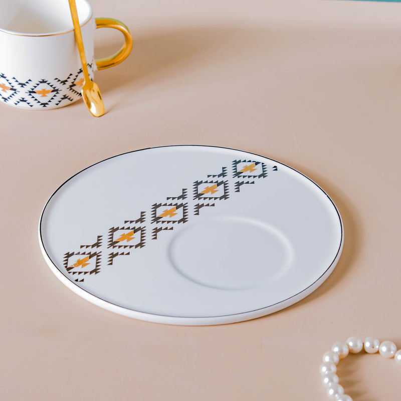Geometric Cup And Plate Set- Tea cup, coffee cup, cup for tea | Cups and Mugs for Office Table & Home Decoration