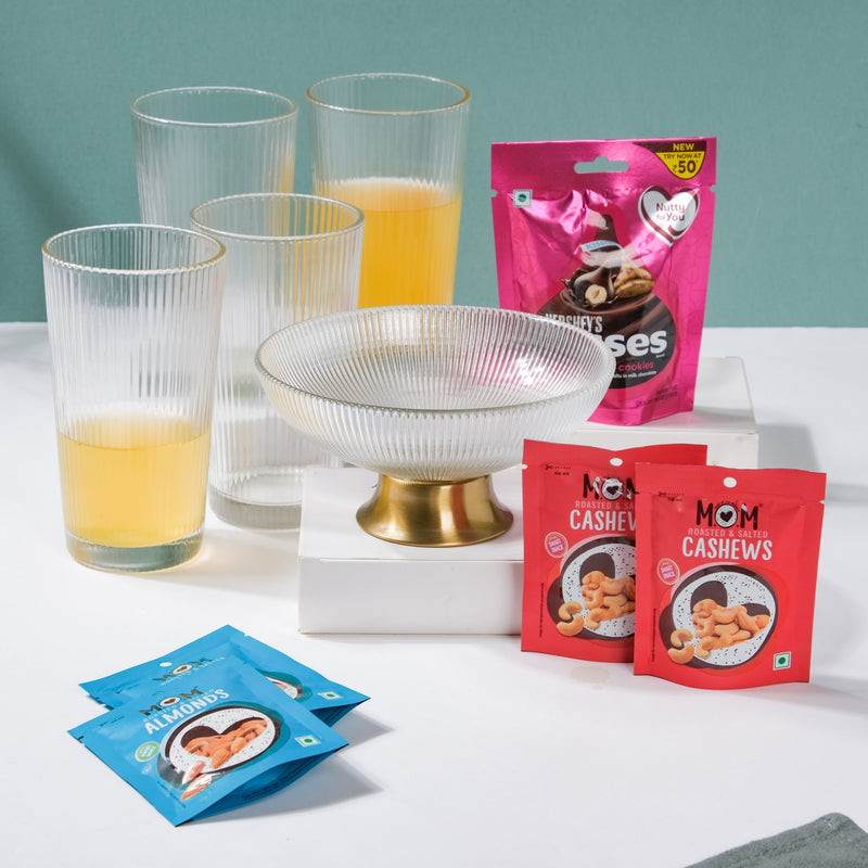 Drinkware Drama Bowl and Snack Diwali Hamper Set Of 9