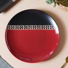 Carmine Red and Black Dinner Plate 11 Inch