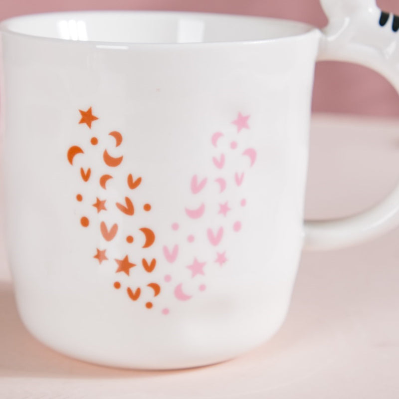 Hearty Party Coffee Mug With Lid And Spoon 300 ml- Mug for coffee, tea mug, cappuccino mug | Cups and Mugs for Coffee Table & Home Decor