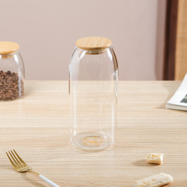 Transparent Glass Airtight Jar With Lid Large 1 L - Jar