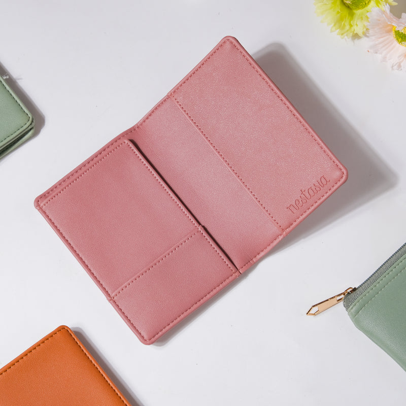 Tiny Cactus Two Fold Passport Cover Pink