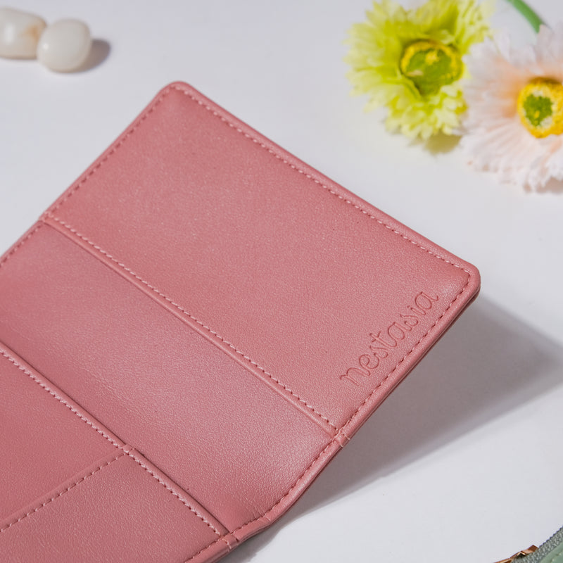 Tiny Cactus Two Fold Passport Cover Pink