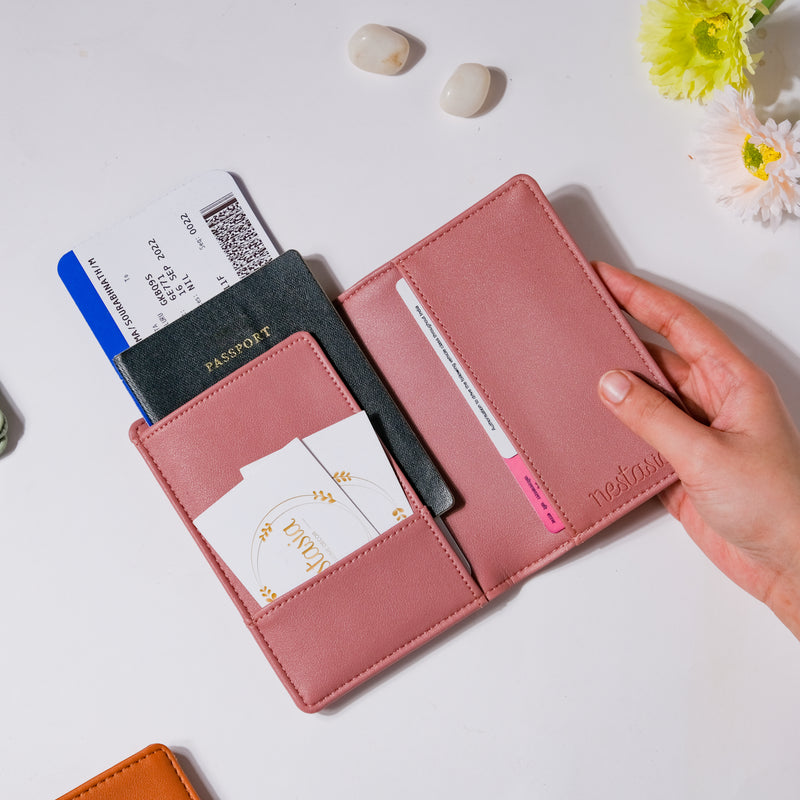 Tiny Cactus Two Fold Passport Cover Pink