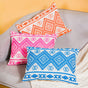 Colour Pop Embroidered Cushion Cover Set Of 3