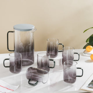 Ombre Glass Jug And Cup Set Of 7