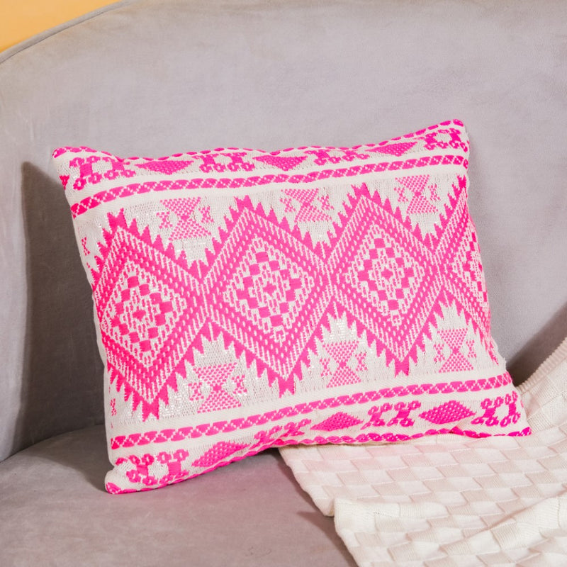 Colour Pop Embroidered Cushion Cover Set Of 3