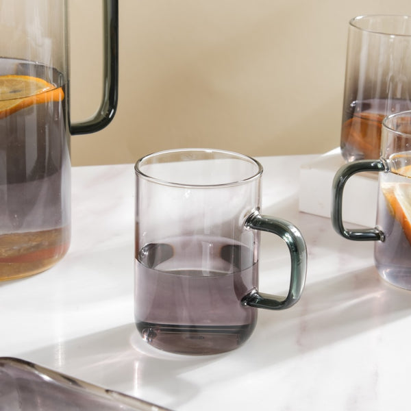 Ombre Glass Jug And Cup Set Of 7 - Tea set, glass jug set, glassware set | Drinkware set for Dining table & Home decor