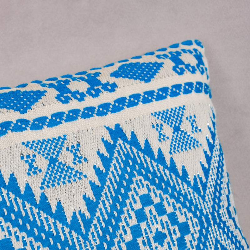 Traditional Cushion Cover And Runner Blue Set Of 3