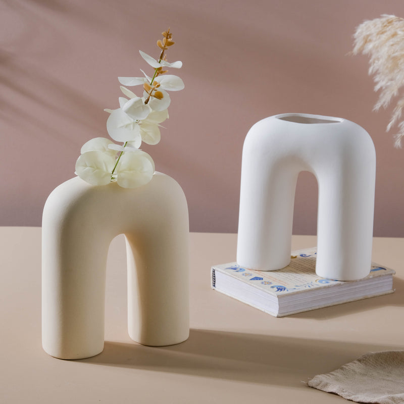 U-shaped Vase - Flower vase for home decor, office and gifting | Home decoration items