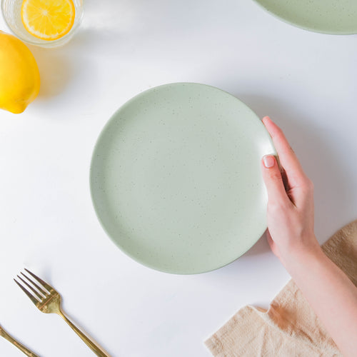 Pixie Glaze Snack Plate Green 8 Inch - Serving plate, snack plate, dessert plate | Plates for dining & home decor