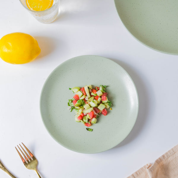 Pixie Glaze Snack Plate Green 8 Inch - Serving plate, snack plate, dessert plate | Plates for dining & home decor