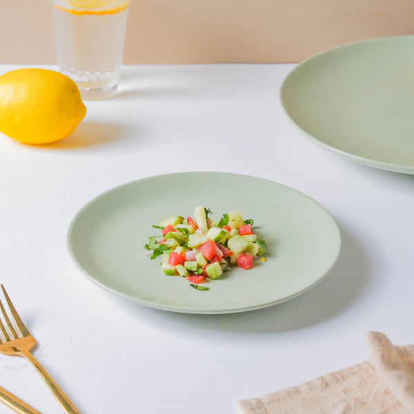 Pixie Glaze Snack Plate Green 8 Inch - Serving plate, snack plate, dessert plate | Plates for dining & home decor