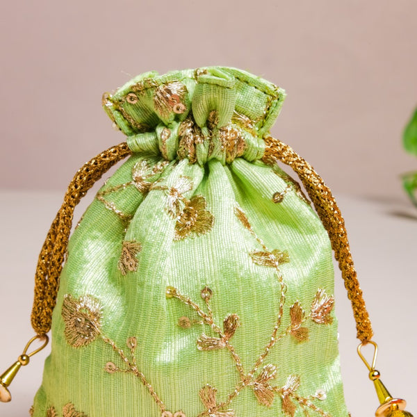 Miran Zari Gold Embroidered Shagun Potli Bag Set Of 3