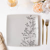 Ciara Sprig Square Plate Grey 10.5 Inch