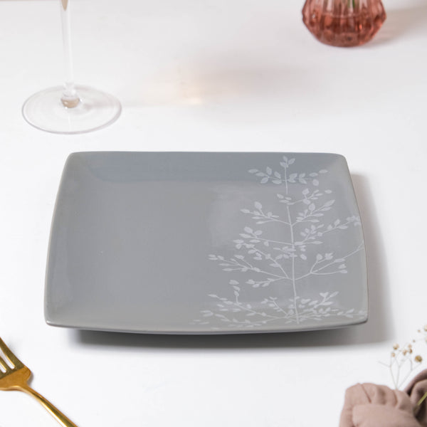 Pandora Sprig Square Plate Bluish Grey 8.5 Inch