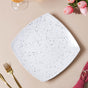 Aylin White Textured Dinner Plate 10.5 Inch - Serving plate, snack plate, ceramic dinner plates| Plates for dining table & home decor