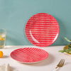 Dotted Red Ceramic Snack Plate 7.5 Inch Set of 2 - Serving plate, snack plate, dessert plate | Plates for dining & home decor