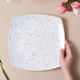 Aylin White Textured Dinner Plate 10.5 Inch - Serving plate, snack plate, ceramic dinner plates| Plates for dining table & home decor