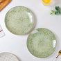 Ethnic Sage Green Snack Plate 7.5 Inch Set Of 2 - Serving plate, snack plate, dessert plate | Plates for dining & home decor